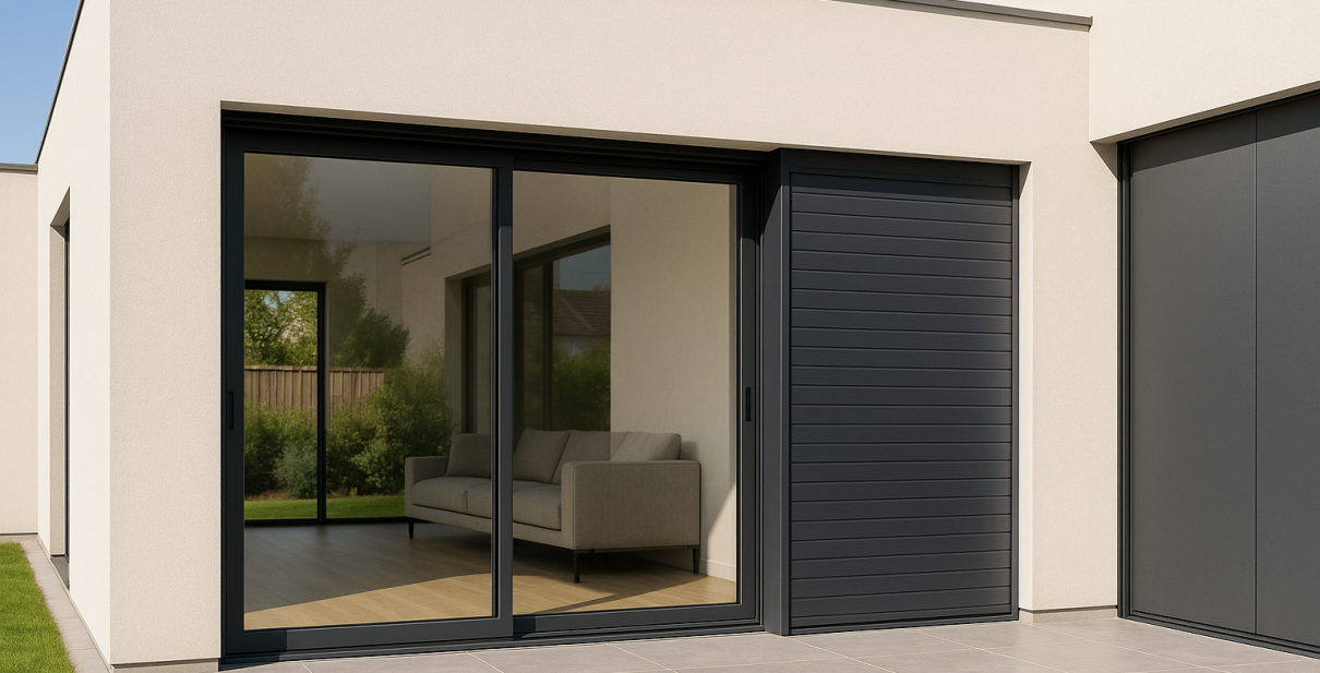 Volet coulissant aluminium sur baie