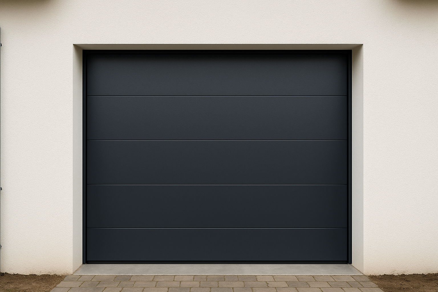 Porte de garage avec petite retombée de linteau à Crosne
