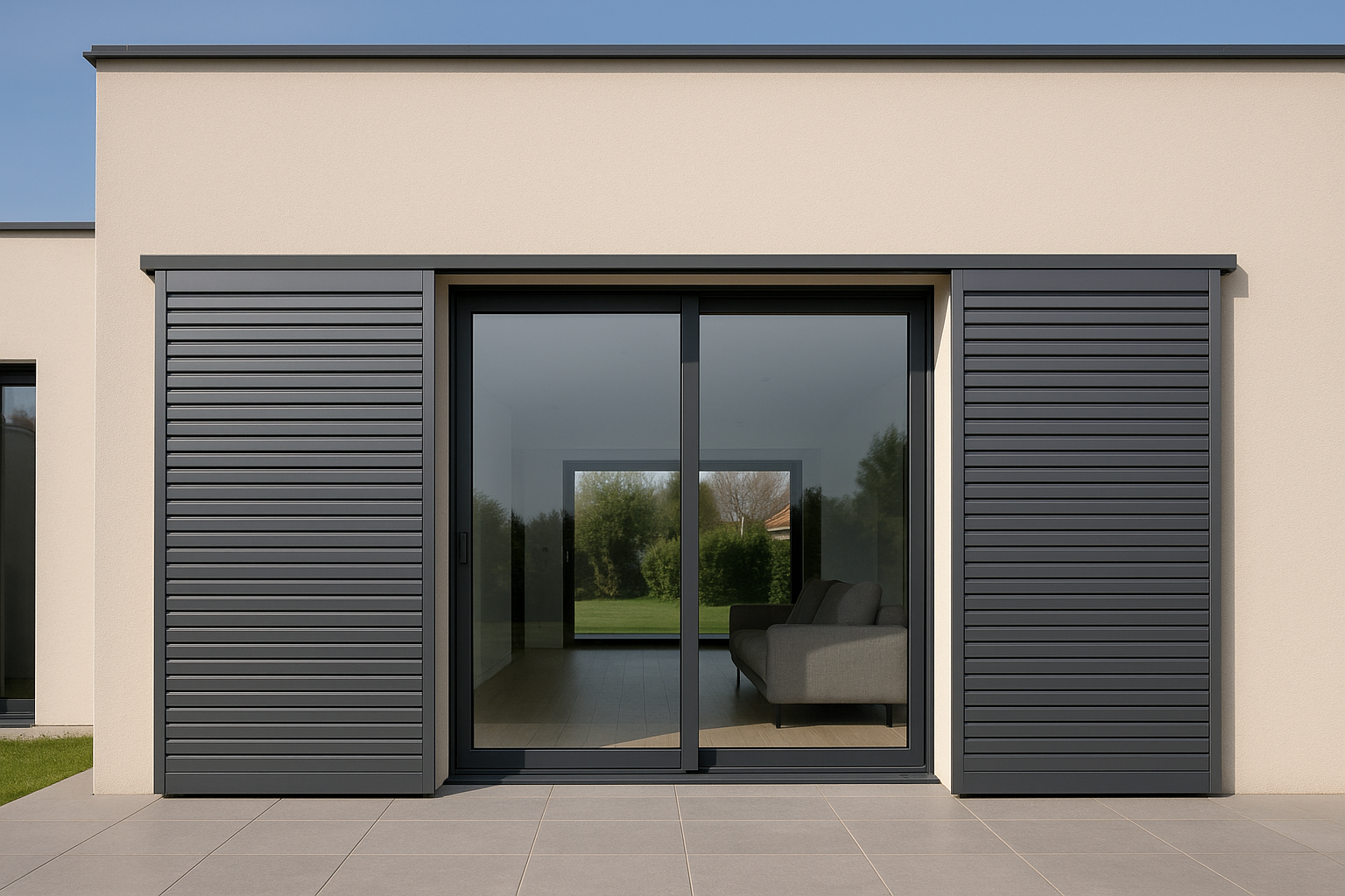 Volet coulissant pour façade contemporaine en Essonne