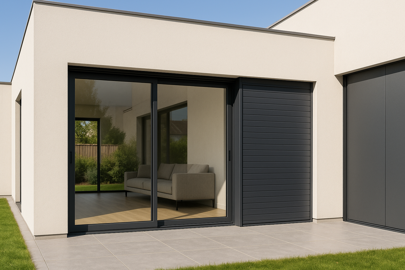 Volet coulissant aluminium sur baie